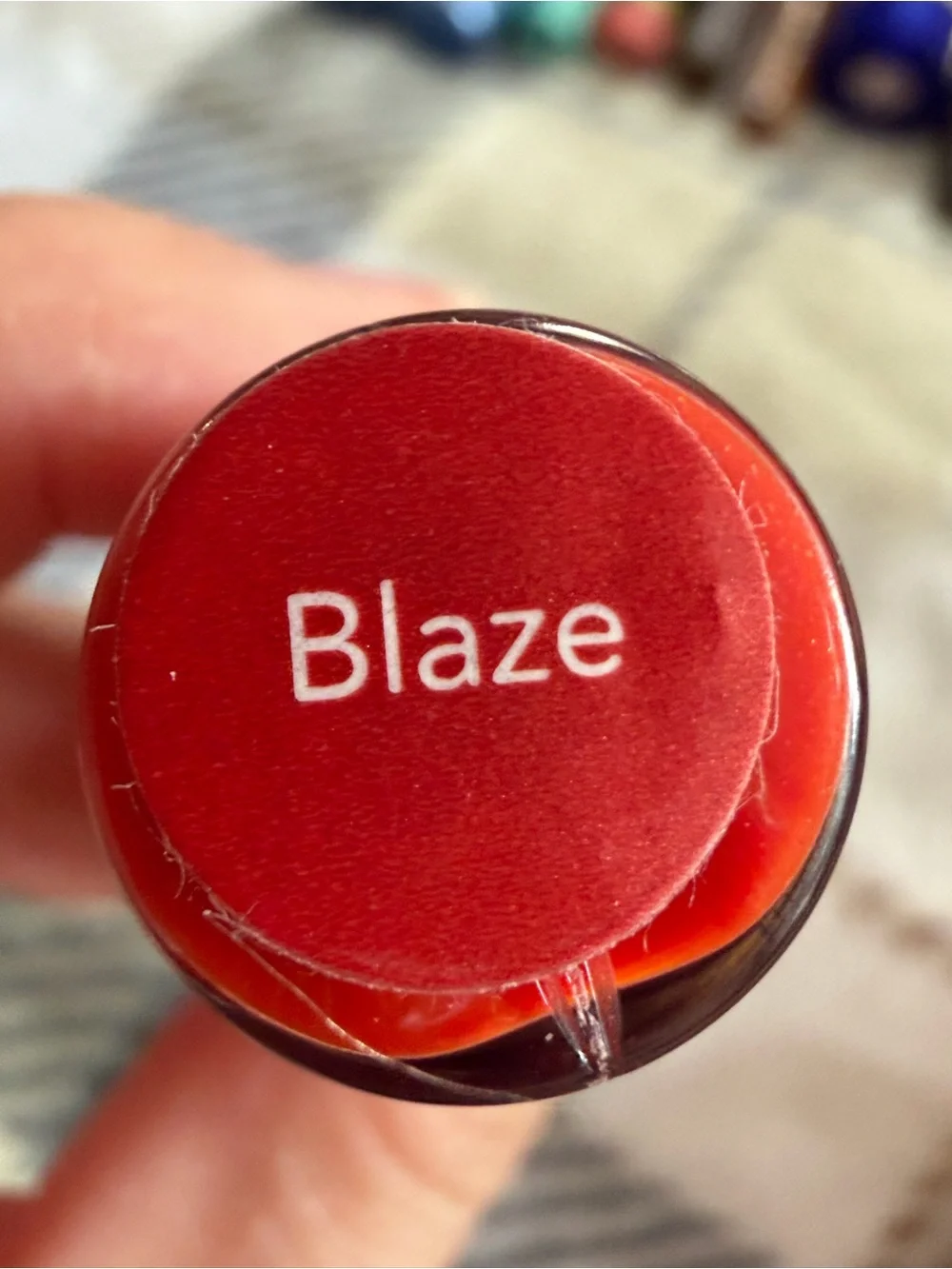 SeneGence Blaze lipsense- Shimmery warm red